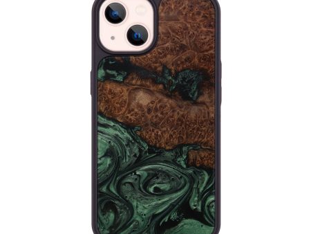 iPhone 14 Wood+Resin Phone Case - Torey (Dark Green, 591901) Hot on Sale