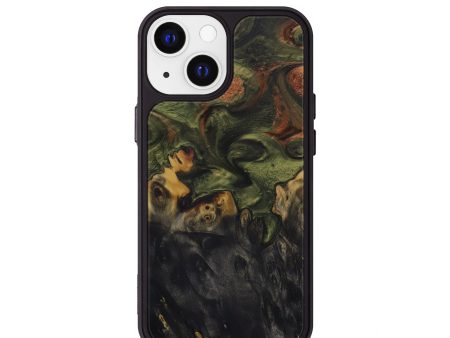 iPhone 13 mini Wood+Resin Phone Case - Lesli (Dark Green, 593545) Sale