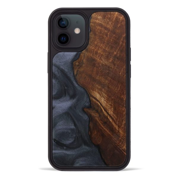 iPhone 12 Wood+Resin Phone Case - Inquire (Pure Black, 595558) Supply