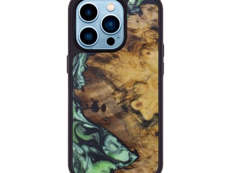 iPhone 14 Pro Wood+Resin Phone Case - Sib (Dark Green, 593561) Online