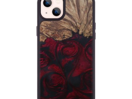 iPhone 14 Plus Wood+Resin Phone Case - Gurdip (Dark Red, 595645) For Sale