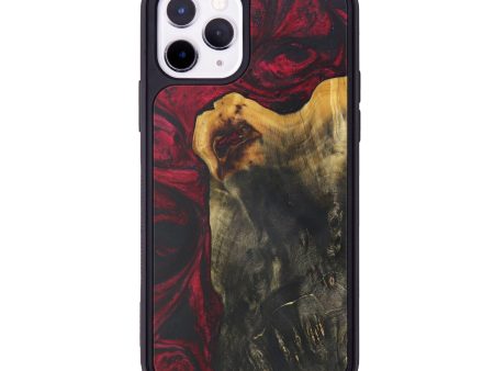 iPhone 11 Pro Wood+Resin Phone Case - Eddy (Dark Red, 592044) Cheap