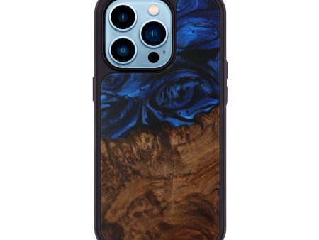 iPhone 14 Pro Wood+Resin Phone Case - Turkey (Dark Blue, 595953) Fashion