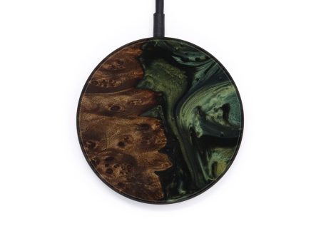 Circle Wood+Resin Wireless Charger - Shakoor (Dark Green, 591912) Online now