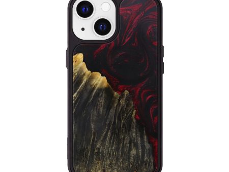 iPhone 13 Wood+Resin Phone Case - Minetta (Dark Red, 592045) For Sale