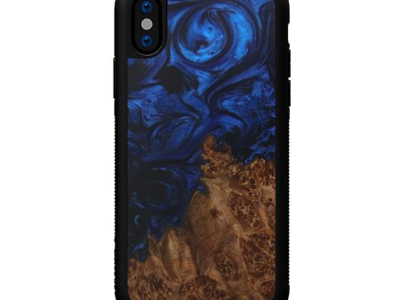 iPhone Xs Wood+Resin Phone Case - Kaia (Dark Blue, 595968) Hot on Sale