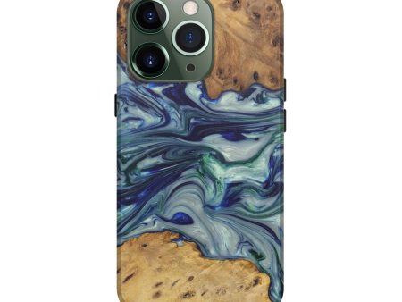 iPhone 13 Pro Wood+Resin Live Edge Phone Case - Jayesh (Dark Blue, 594772) on Sale