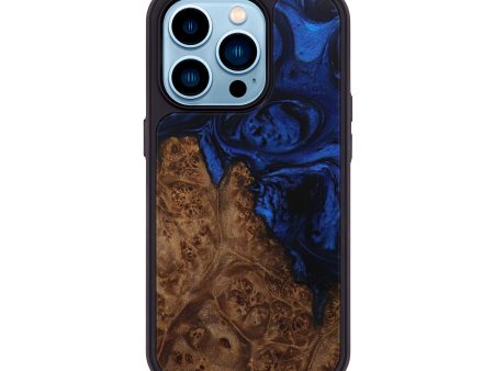 iPhone 14 Pro Wood+Resin Phone Case - Viktor (Dark Blue, 595969) Supply