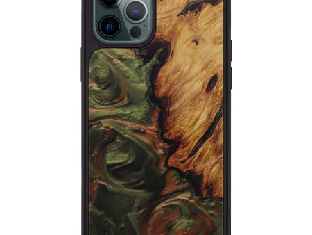 iPhone 12 Pro Max Wood+Resin Phone Case - Taina (Dark Green, 593522) Hot on Sale