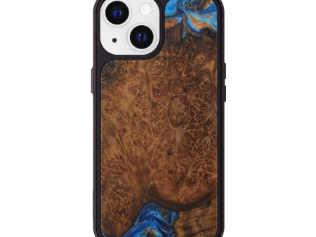 iPhone 13 Wood+Resin Phone Case - Barbara (Teal & Gold, 591941) Supply