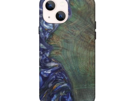 iPhone 14 Wood+Resin Live Edge Phone Case - Idell (Dark Blue, 594842) Fashion