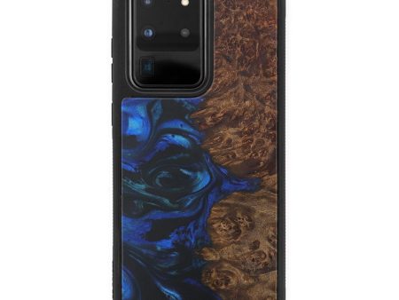 Galaxy S20 Ultra Wood+Resin Phone Case - Jobe (Dark Blue, 596150) Online now