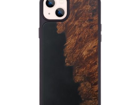 iPhone 14 Plus Wood+Resin Phone Case - Djuana (Pure Black, 595734) on Sale