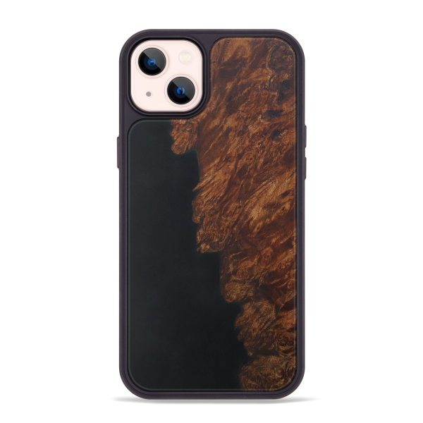 iPhone 14 Plus Wood+Resin Phone Case - Djuana (Pure Black, 595734) on Sale