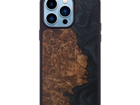 iPhone 14 Pro Max Wood+Resin Phone Case - Shantell (Pure Black, 595574) Online Sale