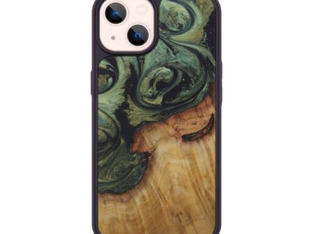 iPhone 14 Wood+Resin Phone Case - Rashida (Dark Green, 593532) Online