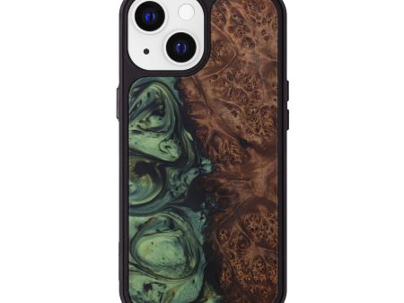 iPhone 13 Wood+Resin Phone Case - Frankie (Dark Green, 591921) Online Hot Sale