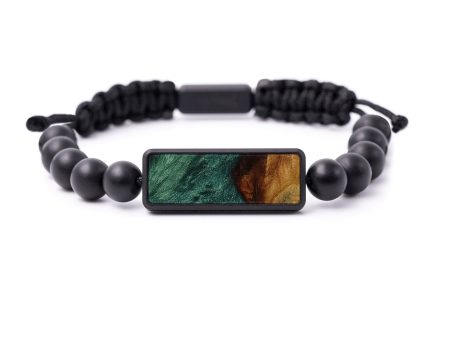 Bead Wood+Resin Bracelet - Vanna (Dark Green, 593402) Discount