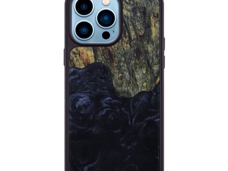 iPhone 14 Pro Max Wood+Resin Phone Case - Sanaa (Pure Black, 591924) Discount