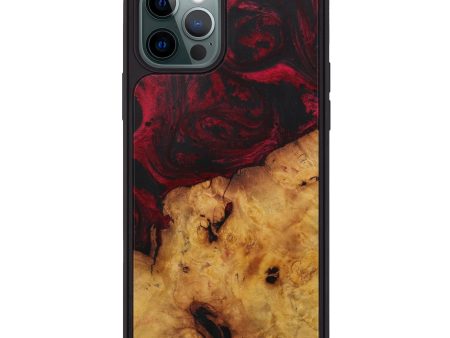 iPhone 12 Pro Wood+Resin Phone Case - Simone (Dark Red, 592037) on Sale