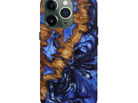 iPhone 13 Pro Wood+Resin Live Edge Phone Case - Renu (Light Blue, 595966) Sale