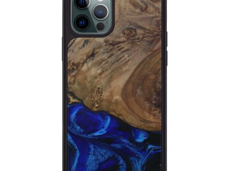 iPhone 12 Pro Wood+Resin Phone Case - Luster (Dark Blue, 596170) Sale