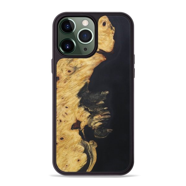 iPhone 13 Pro Max Wood+Resin Phone Case - Amii (Pure Black, 595730) Sale