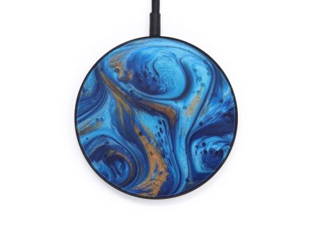 Circle ResinArt Wireless Charger - Abbigail (Teal & Gold, 591948) For Cheap