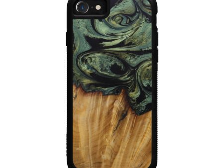 iPhone SE Wood+Resin Phone Case - Jameel (Dark Green, 593533) Discount