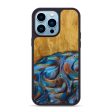 iPhone 14 Pro Max Wood+Resin Phone Case - Zayden (Teal & Gold, 593834) Online Hot Sale