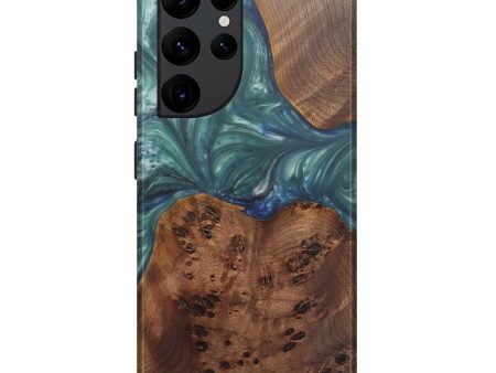 Galaxy S22 Ultra Wood+Resin Live Edge Phone Case - Staci (Light Blue, 594831) Online