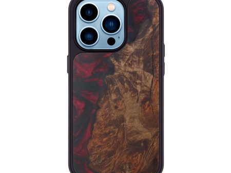 iPhone 14 Pro Wood+Resin Phone Case - Tan (Dark Red, 595661) Online now