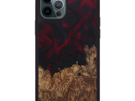 iPhone 12 Pro Max Wood+Resin Phone Case - Gabriell (Dark Red, 595652) Discount