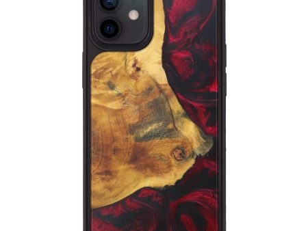 iPhone 12 Wood+Resin Phone Case - Nanni (Dark Red, 595641) Hot on Sale