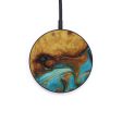 Circle Wood+Resin Wireless Charger - Virgie (Teal & Gold, 593884) Hot on Sale