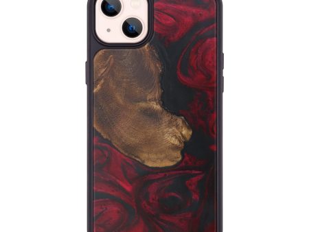 iPhone 14 Plus Wood+Resin Phone Case - Taryna (Dark Red, 595639) Discount