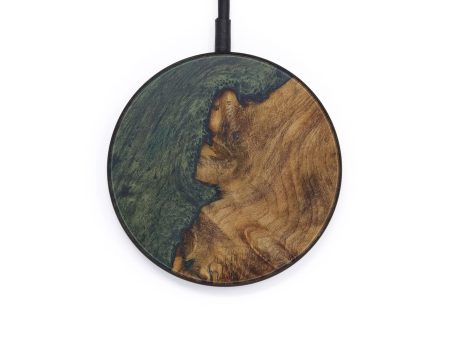 Circle Wood+Resin Wireless Charger - Zeb (Dark Green, 596108) Sale