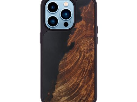 iPhone 14 Pro Wood+Resin Phone Case - Bennesa (Pure Black, 595736) Supply