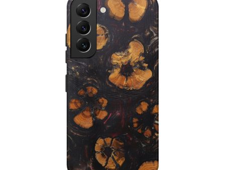 Galaxy S22 Wood+Resin Live Edge Phone Case - Helen (Dark Red, 593785) Fashion