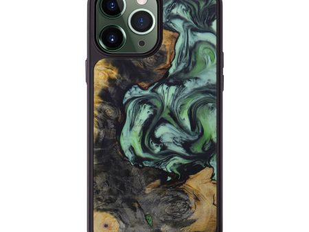 iPhone 13 Pro Max Wood+Resin Phone Case - Eba (Dark Green, 593562) Online Hot Sale