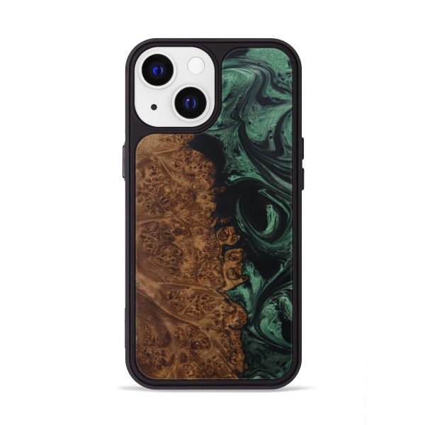 iPhone 13 Wood+Resin Phone Case - Nagaraj (Dark Green, 591906) Online Hot Sale