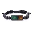 Bead Wood+Resin Bracelet - Guillermo (Dark Green, 593443) Supply