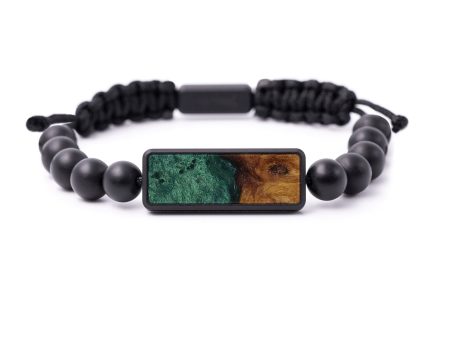 Bead Wood+Resin Bracelet - Guillermo (Dark Green, 593443) Supply