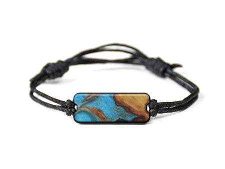 Classic Wood+Resin Bracelet - Lendon (Teal & Gold, 593886) Fashion