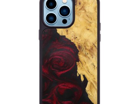 iPhone 14 Pro Max Wood+Resin Phone Case - Nollie (Dark Red, 595631) Hot on Sale