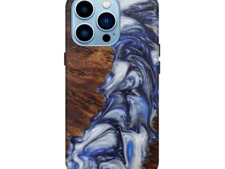 iPhone 14 Pro Wood+Resin Live Edge Phone Case - Atique (Black & White, 594776) Online now