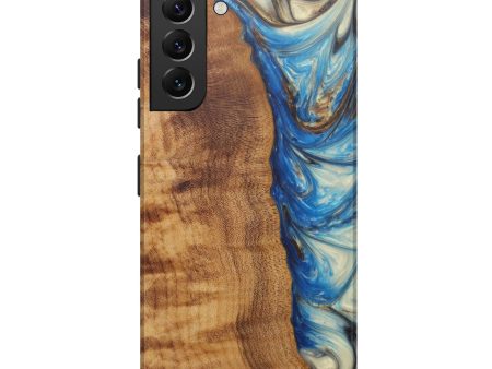 Galaxy S22 Plus Wood+Resin Live Edge Phone Case - Riannon (Light Blue, 594803) Cheap