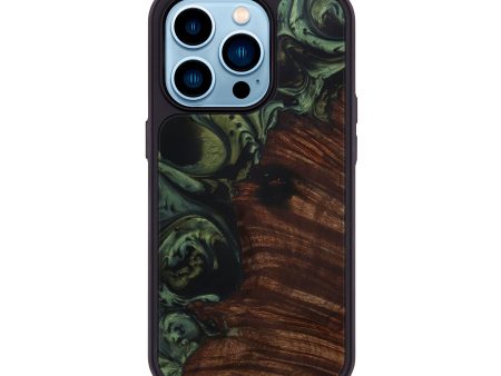 iPhone 14 Pro Wood+Resin Phone Case - Bettine (Dark Green, 591911) Discount