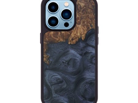 iPhone 14 Pro Wood+Resin Phone Case - Verlie (Pure Black, 595568) Hot on Sale