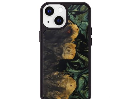 iPhone 13 mini Wood+Resin Phone Case - Harlow (Dark Green, 593552) Discount